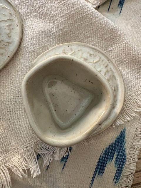 The Mar Collection | Top View of Pyrite White Pebble Dash Espresso Cups | Tor Pottery