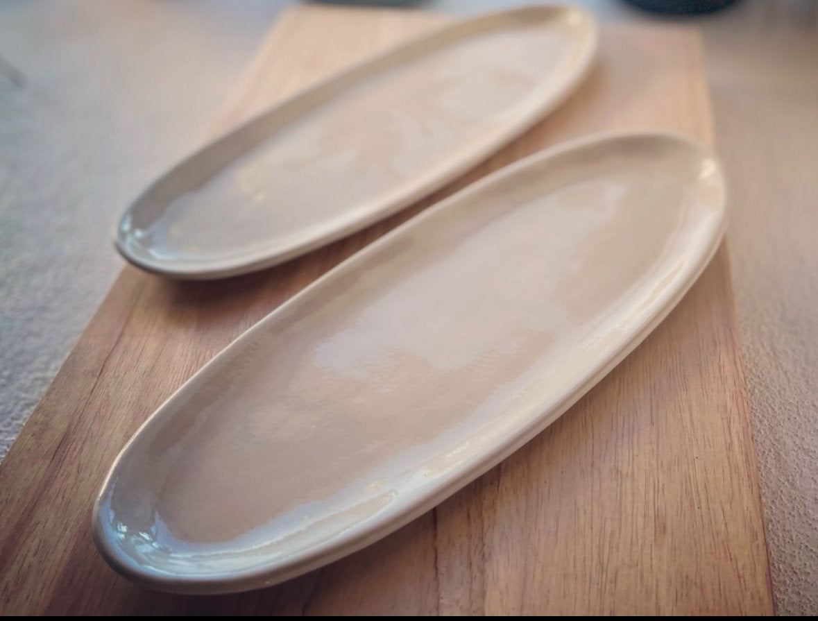 The Farm Collection | Opal White Oval Serving Plates | Tor Pottery | detail image