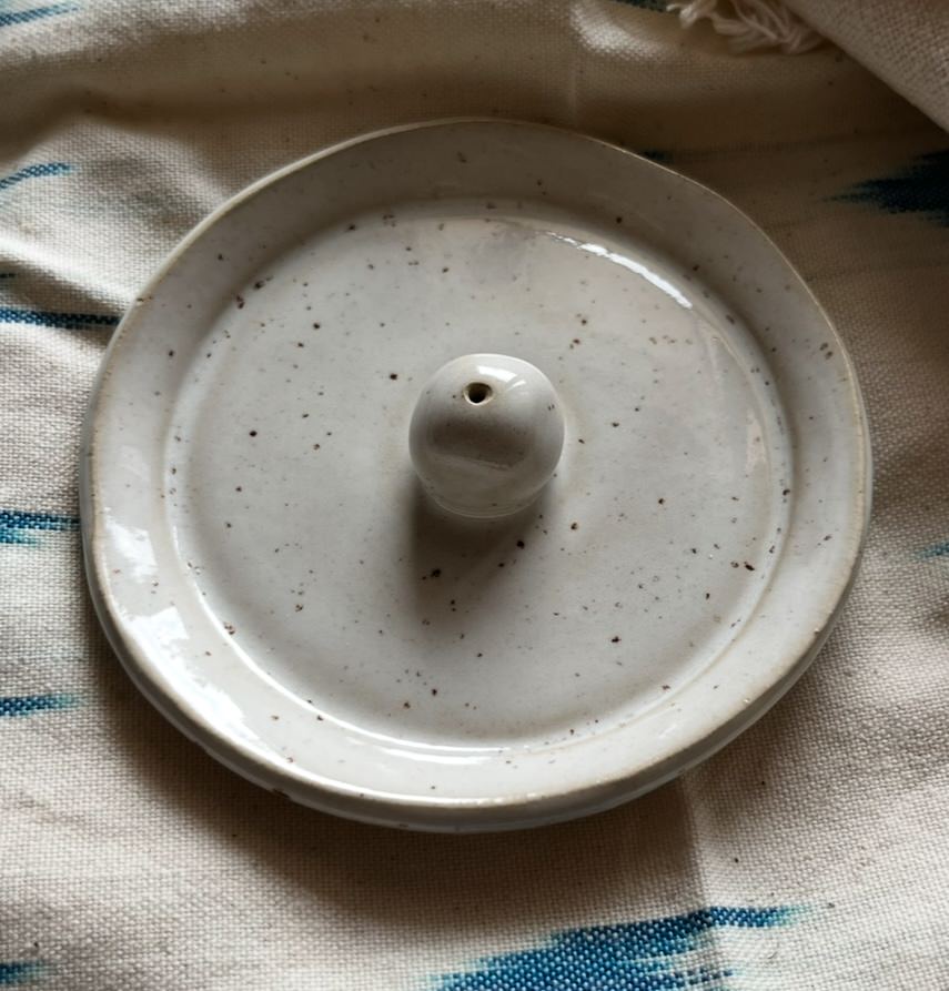 The Home Collection | Detail image of Pyrite White Incense Holders | Tor Pottery