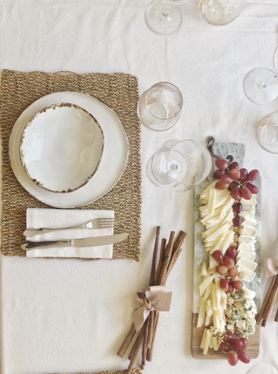 The Halo Collection | Opal White with Brown Edging Dining Bowls & Plates | Tor Pottery
