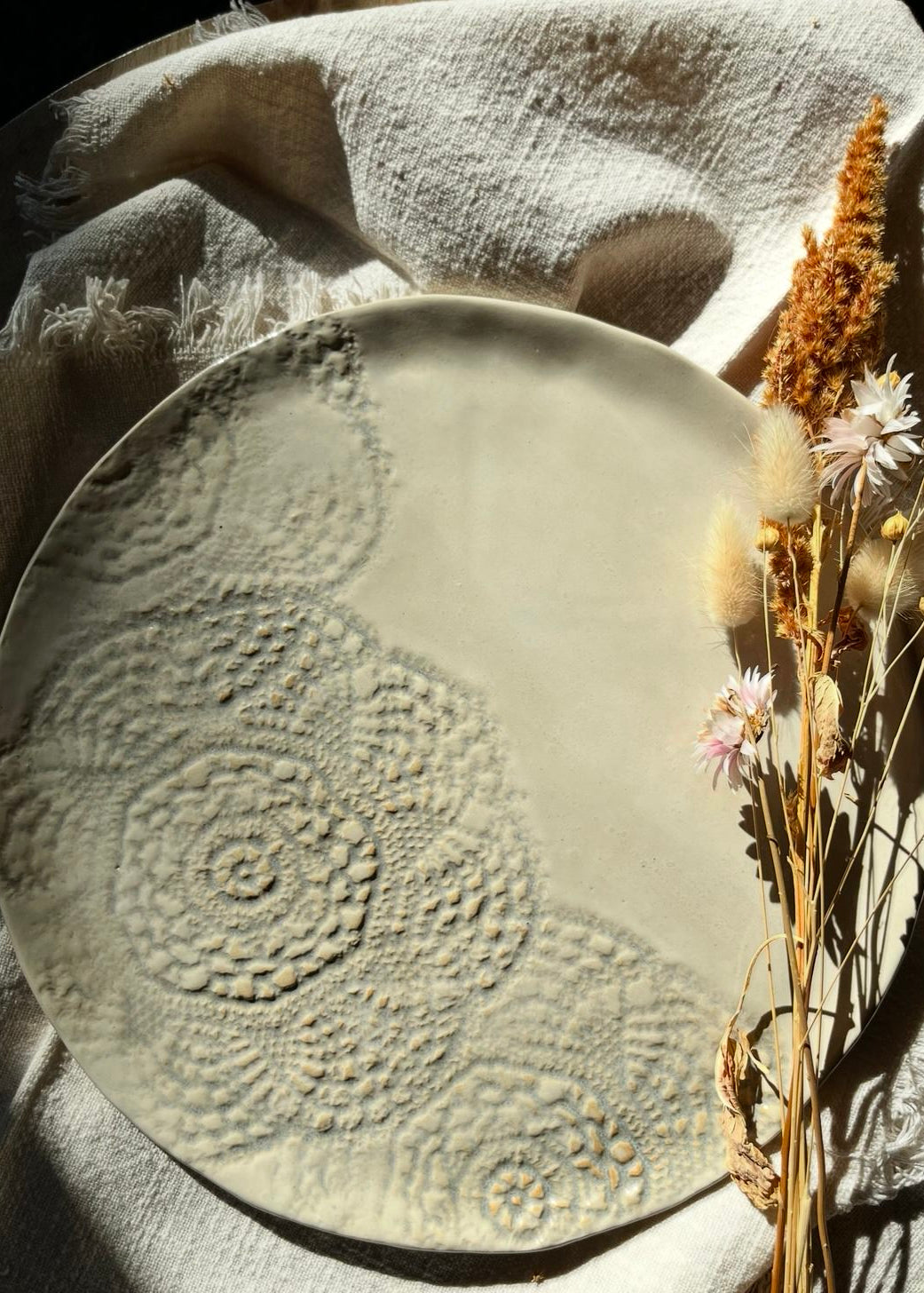 The Lace Collection | White Plate  | Tor Pottery