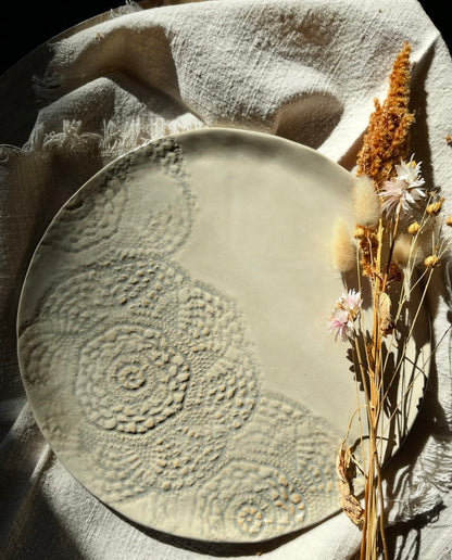 The Lace Collection | White Plate  | Tor Pottery