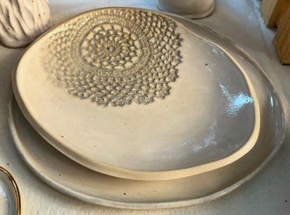 The Lace Collection | White Plate & Bowl Set | Tor Pottery