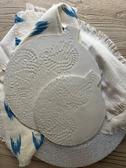 The Lace Collection | White Glazed Platter Set | Tor Pottery
