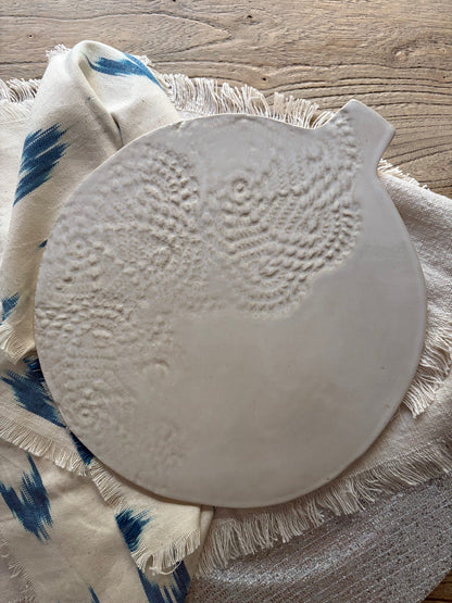 The Lace Collection | Large White Glazed Platter Set | Tor Pottery